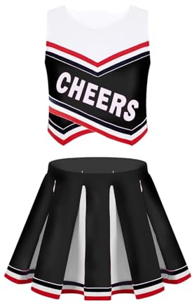 Cheerleading-uniform, 2 st Cheerleading ärmlös väst kjol Set Cheer Print Flerfärgad storlek 6-16