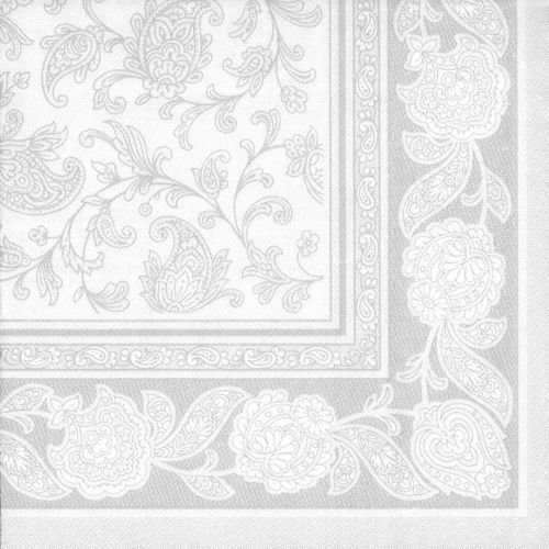 250 Servietten ROYAL Collection 1/4-Falz 40 cm x 40 cm weiss Ornaments