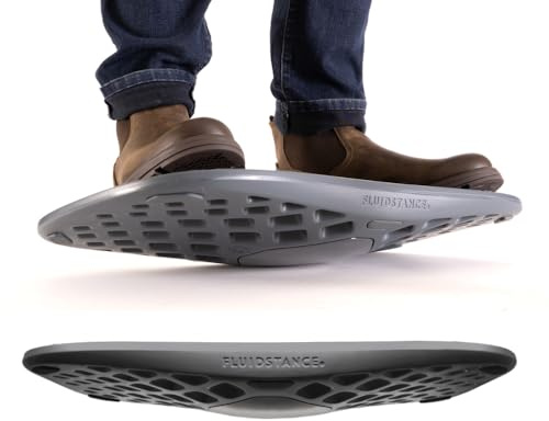 FluidStance Adult Balance Board for Standing Desk - Anti Fatigue USA Made 360 Degree Rocker Wobble Board as Exercise Equipment to Increase Focus & Movement - Sustainable Anti-Slip Plane Standing Board