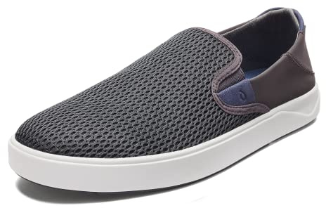 OluKai Lae'ahi Men's Slip On Shoes, Versatile & Casual Everyday Sneaker, Lightweight & Breathable Mesh, All-Day Wear & Comfort, Pavement/Pavement, 11