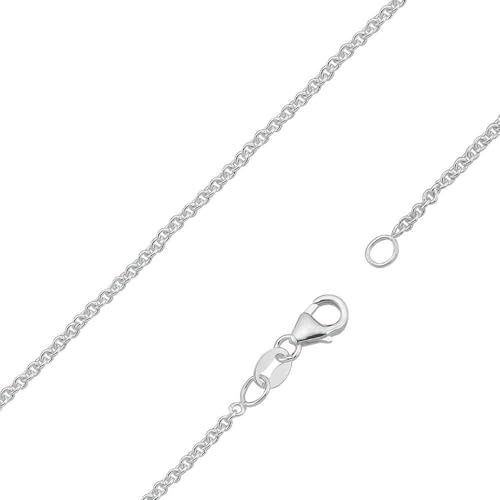 Vinani Collier ancre femme 925 argent - Collier à maillons fins et brillants de 0,7 mm d'épaisseur pour femmes en argent 925 Sterling avec fermeture à mousqueton UB70