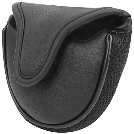 Golf Schlägerkopfhüllen, Golfschlägerhaube Golf Putter Cover PU Lederschutz wasserdichte Golf Mallet Putter Hülle Abdeckung(schwarz)