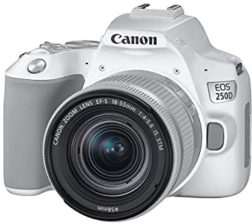 Canon EOS 250D SLR Camera White 18-55mm IS STM Lens