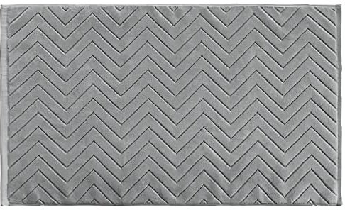 INTIRILIFE Duschvorleger Badmatte Duschmatte in Dunkel Grau - 80 x 50 cm - Badvorleger Teppich für Bad und Waschküche rutschfest waschbar