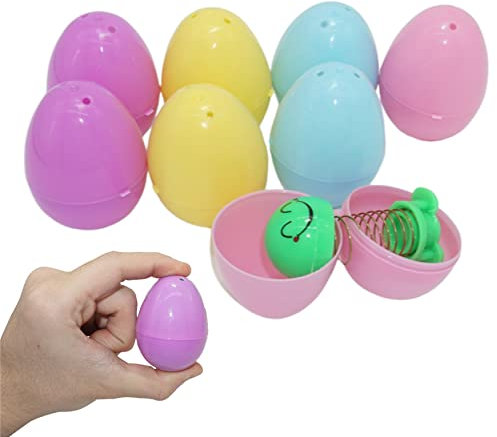 SRV Hub Easter Egg Hunt Fillable Eggs, Party Favors Easter Basket Stuffers, 8 Pack Assorted Colour Small Plastic Eggs for Kids Easter Theme Party, Size-5.7cm