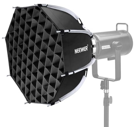 NEEWER Softbox Octogonal de 45 cm, Caja de luz Bowens de liberación rápida con Rejilla de Panal, difusores de luz, Bolsa para RGB CB60 CB60B CB200B MS60B MS60C MS150B S101-300W/400W Pro Vision 4 Q4,