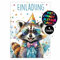CALLUNA® Waschbär GLITZER Einladungskarten Kindergeburtstag Mädchen & Junge – 12 Stück – Witzige Waschbär Geburtstag Einladungen mit buntem Glitzerlack – Einladung für Kinder & Teenager (ohne Hüllen)