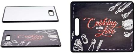 Tabla de Cortar y Servir para Cocina - Tabla de Picar Grande | Plastico - Resistente - Ligero - Higienico | Varios diseños diferentes - 38 x 30 cm (Negro)