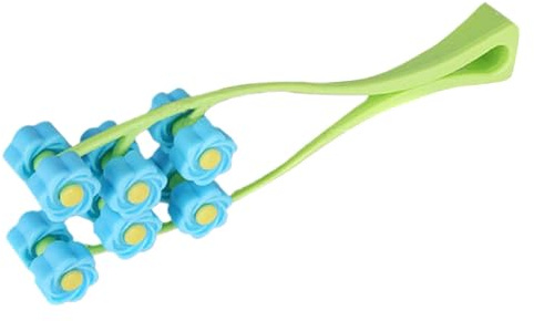 Biniveil Rodillo de masaje facial, masajeador de doble clip en de Y, rodillo de flores 3D, equipo de relajación manual para mujeres y niñas