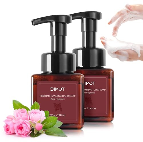 Sapone Schiuma Mani al Profumo di Rosa - Confezione Doppia (2x225 ml) | Con Acido Ialuronico e Vitamina E per Mani Idratate e Setose