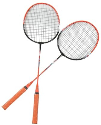 CaFfen Badminton Set Set di Racchette da Badminton for 2 Giocatori, in Lega Ferro Integrata, for Principianti e amatori, Allenamento primario