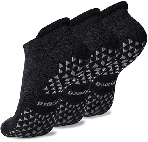 Hylaea No Slip Socks for Yoga Pilates Barre Hospital, Grip Slipper Socks for Pilates, Home, Kickboxing | No Slide, Multi Pack Large X-Large
