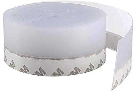 Bande d'Etanchéité en Silicone, 10m Transparent Bande d'étanchéité Auto-adhésive Bas Strip -Bise joint de fond de porte Imperméable Coupe-vent Anti-poussière