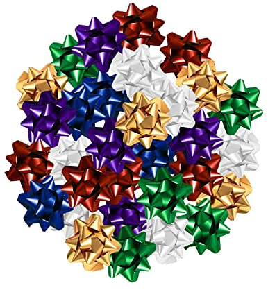 5,1 cm mittelgroße Geschenkschleifen – (30 Stück) verschiedene farbige vorgefertigte Geschenkschleifen – gebrauchsfertige einfarbige Geschenkschleifen zum Abziehen und Aufkleben