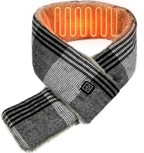 LANMOU Bufanda Calefactable Electrica, Bufanda Térmica para Hombres Mujeres, Bufanda Térmica de Cuello Recargable con 6600 mAh de Energía Móvil, Calentamiento Rápido