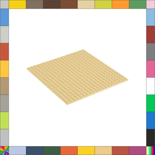 CMC imports Bauplatte 20 x 20 Noppen Klemmbausteine Bausteine Grundplatte City Basepalte Modular - beidseitiges Bauen 34 vers. Farben (Beige / 094)