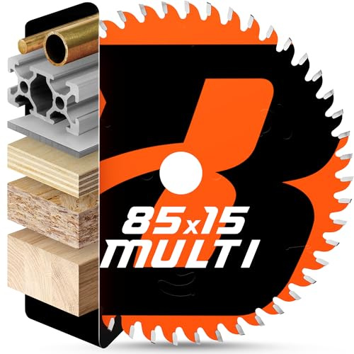 BAUBECK 85 mm x 15 mm cirkelsågblad för finskärning i trä, metall etc. - Kompatibel med Bosch Makita Dewalt