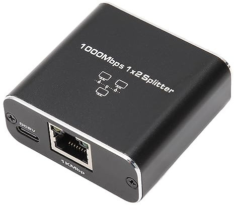 Répartiteur Ethernet 1 à 2, Adaptateur Répartiteur Ethernet RJ45, Répartiteur Internet Réseau Gigabit LAN, Compatible avec Le Câble Cat5 Cat5e Cat6 Cat7, pour Deux Appareils pour