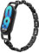 MoKo Metall Armband Kompatibel mit Xiaomi Mi Band 9/Mi Band 8, Leder und Legierung Ersatzarmband Uhrenarmband Kette Armband, Schwarz