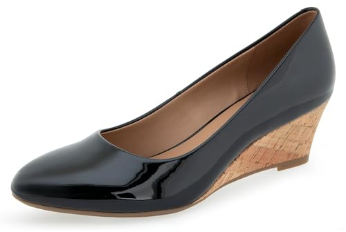 Aerosoles Women's IRIS Wedge Pump, Black Patent PU, 8M
