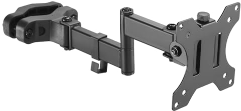 Maclean MC-984 Pfostenhalterung für Bildschirme mit Doppelgelenkarm, 17-32' Monitorhalterung bis 8kg, Pfosten-/Rohrdurchmesser von 28 bis 60mm, Monitorarm