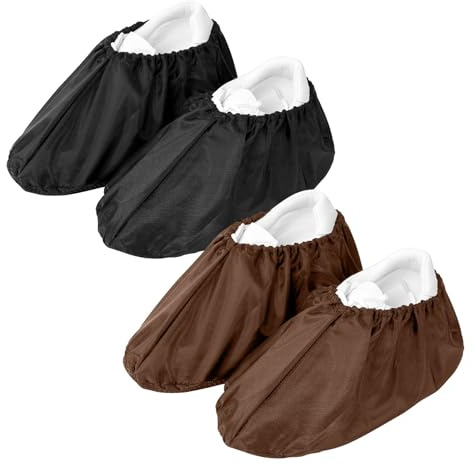 JCUGSBS 2 Paires de Surchaussures Lavable, Couvre-Chaussures Impermeable,Couvre-Chaussures Antidérapantes Réutilisables, 31CM, Couvre-Chaussures Élastique Anti-Poussière pour Maison(Noir)