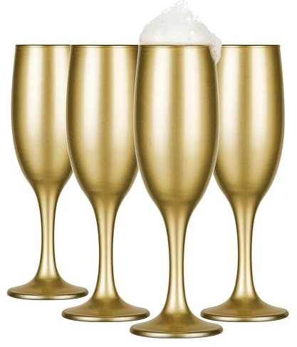 Glasmark KROSNO, 150ml, Set di 4, Bicchiere da Champagne, Bicchiere da Champagne, Prosseco, Design Originale, Lavabile in Lavastoviglie, Forma e Stile Unici, Perfetto per la Casa, Ristoranti e Feste