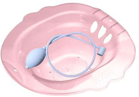 Sitz Bath - Baño portátil para hemorroides, bañera sobre el inodoro, baño portátil para el hogar, posparto con agujeros de drenaje y accesorio de bidé de descarga amplia área de asiento estilo 4