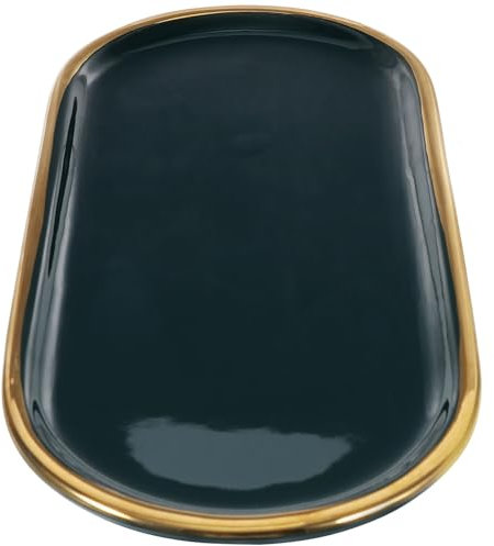 AOKWAWALIY Phnom Penh Plateau de rangement en céramique pour décoration de salon, collier de bonbons, tabouret de maquillage, plateau de rangement pour articles de toilette, salle de bain