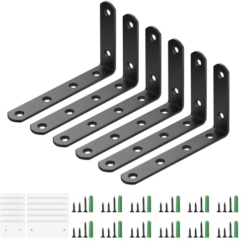 Anti Tip Furniture Anchors (6 Pack), Furniture Wall Anchors for Baby Proofing, Earthquake Straps Secure to Wall Prevent Falling for Child Safety, No Drill Or Drilling Installation, Black Small