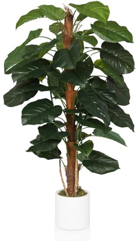 hjh OFFICE árbol Artificial 155cm EPIPREMNUM Planta Artificial Decorativa en Maceta Blanca, Planta Artificial Grande, Hiedra exótica para Interior