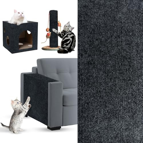 Yanghad Climbing Cat Scratcher, 40x200cm Tapis à Gratter Autocollant pour Chat, DIY Trimmable Chats Grattoir, Tapis Griffoir Autocollant, pour Protège Les Meubles et Les Canapés