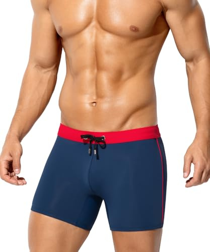 Arjen Kroos Men's Square Leg Swimming Trunks Quick Dry Fitted Swim Shorts