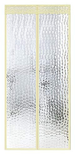 Puertas plegables térmicas resistentes al viento, cierre automático, F-120 x 200 cm, para balcón, dormitorio, cocina