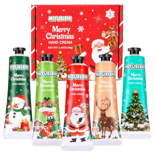 Hand Cream, 5x 30ml Christmas Hand Cream Gift Set, Hand Foot Day Night Cream Moisturizer, Deeply Hydrating, Small Gifts for Women, Christmas & Birthday Gifts (A, onesize)