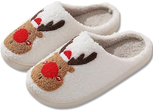 TOPALL Zapatillas Casa Mujer Invierno,Navidad Pantuflas Mujer,Zapatillas de Estar por Casa,Chanclas Piscina Sandalias Antideslizantes Cómoda Mujer/Hombre Interior Exterior Cloud Pillow Slippers