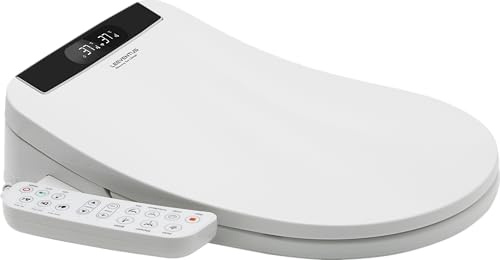Leeventus L-MSC403 Bidé inteligente con panel de control lateral fijo – Sin tanque, calentador de agua, asiento, luz nocturna LED, secador de pelo, ducha de mujer y ducha trasera, boquilla oscilante