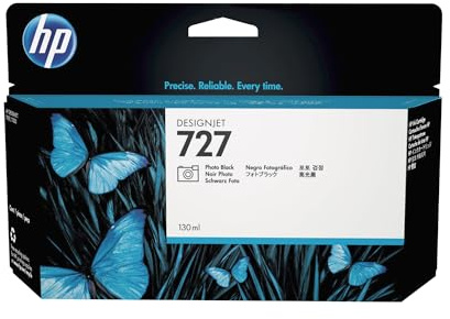 HP 727 B3P23A Photo Black 130-ml Genuine HP DesignJet Ink Cartridge with original HP Ink, for HP DesignJet T2500, T1500 & T900 Series Large Format Plotter Printers and HP 727 DesignJet Printhead