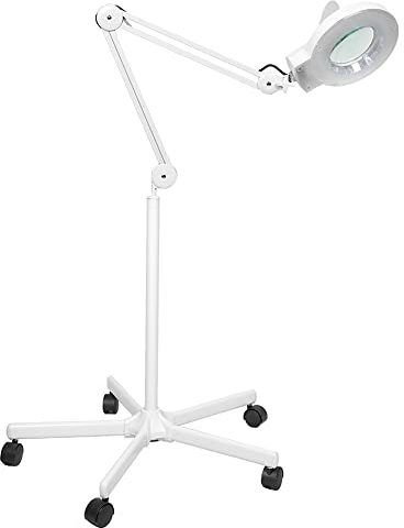 Concise Home LENTE 5 DIOTTRIE LED L AMPADA D'INGRANDIMENTO CON STATIVO, LUCE FREDDA BIANCA PER ESTETISTA, ESTETICA, LABORATORIO E LAVORI DI PRECISIONE