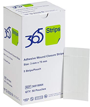 365 Adhesive Wound Closure Strips 3 mm x 75 mm - Pack of 50 (Ref 36519064)