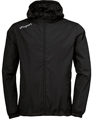 uhlsport Essential Rain Jacket Giacca Impermeabile da Uomo, Uomo, 100520201, Nero/Bianco, 164