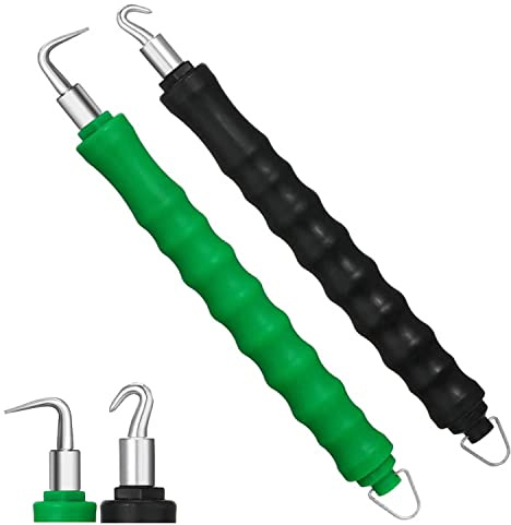 2 Pcs Automatic Rebar Tie Wire Twister, Uspacific Rebar Tie Wire Twister,Rebar Wire Twister Pull Tie Wire Twister, Concrete Metal Wire Twisting Fence Tool (Curved and Straight Hook)