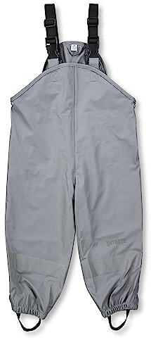 Sterntaler Regenhose ungefüttert uni - Kinder Regenhose wasserdicht - Unisex Matsch- und Buddelhose mit verschweißten Nähten und elastischen Hosenträgern - Regenbekleidung - mittelgrau, Größe 86