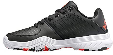 K-Swiss Pojkar Court Express Omni tennissko, Jet svart vit spicy orange marmor, 37.5 EU