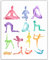 Yoga-Posenposter, Aquarell-Yoga-Poster, Anleitungstabelle, Yoga-Geschenke für Yoga-Lehrer, Yoga-Bewegungsposter, Yoga-Asana-Diagramm, 28,9 x 35,6 cm, ungerahmt