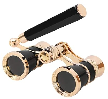 AouloveS Opera Glasses Binoculars 3 X 25 Compact and Lightweight with Built-in Foldable Theater Glasses, Adjustable Handle for Adults Kids Women in Music Concerts and Opera Houses (Black)