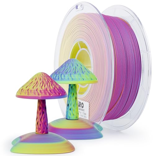 ZIRO Tricolor 3D Drucker Filament, Co-extrusion Mattes PLA Filament 1.75mm 1kg, Mattierte Textur, Kompatibel mit FDM 3D Druckern, Rosige Wolke