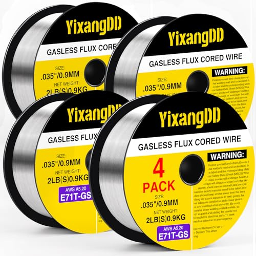 4 Packs 035 Flux Core Welding Wire, E71T-GS Gasless Mild Carbon Steel Mig Welding Wire, 2-Pound Spool Flux Core Wire Compatible with Most Welder