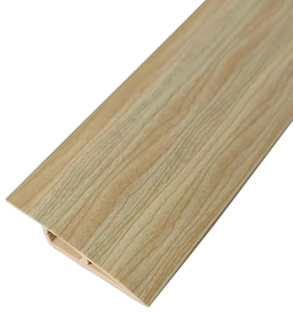 Jootuepo PVC Adhésif Seuil Bande, Seuil, Profil de Réglage de la Hauteur du Vinyle, Seuil Hauteur Réglage Horizontal, Seuil rampe Bande (Grain de Bois Transparent, 5-10mm (h), 1M (l)