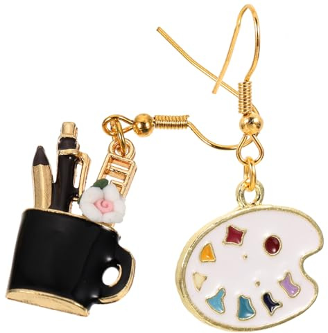 LALADEFIEE Boucles Oreilles Pendantes Palette et Pinceau Artiste Fille Bijoux Artistiques Délicats Cadeau Anniversaire ou Fête